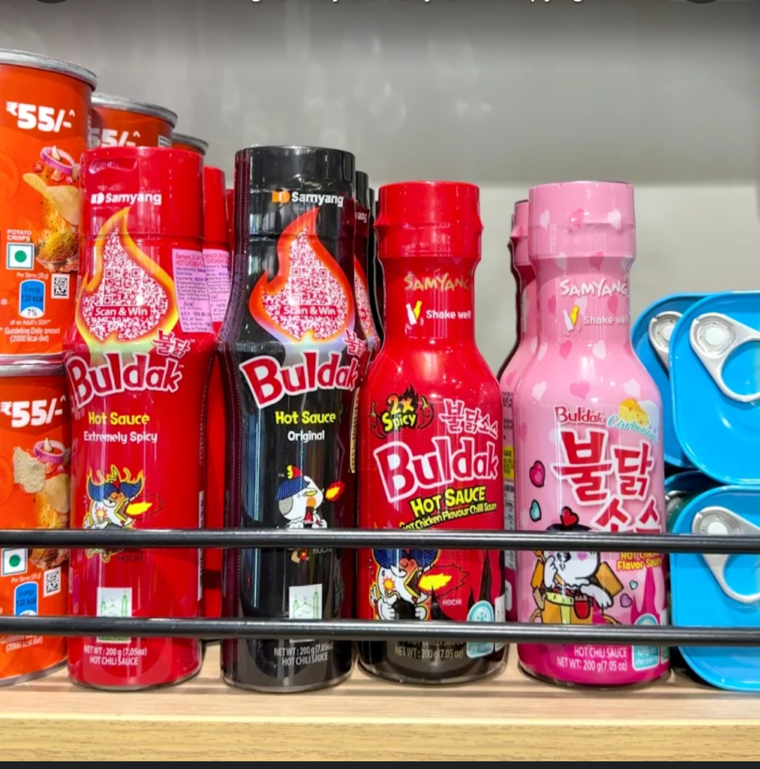 Buldak Hot Sauces — imported Original · 2x Spicy · Carbonara available at Modern Exotic Foods
